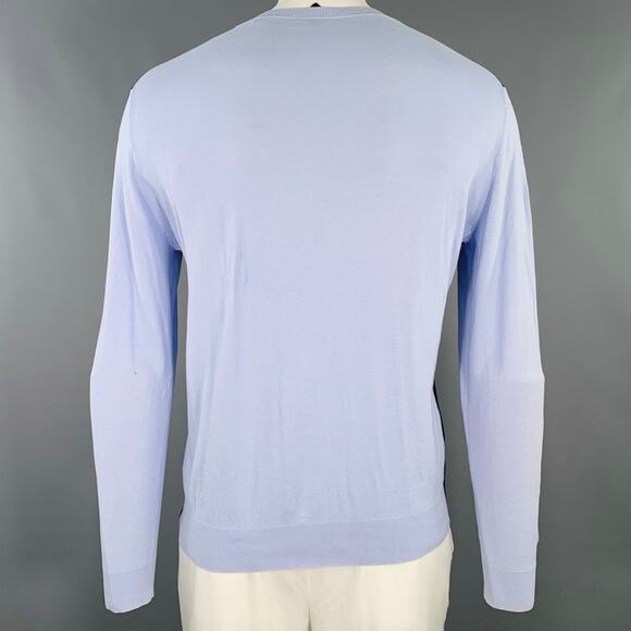 PS by PAUL SMITH Size XL Navy Light Blue Two Toned Cotton Crew Neck Pullover - Picture 3 of 6